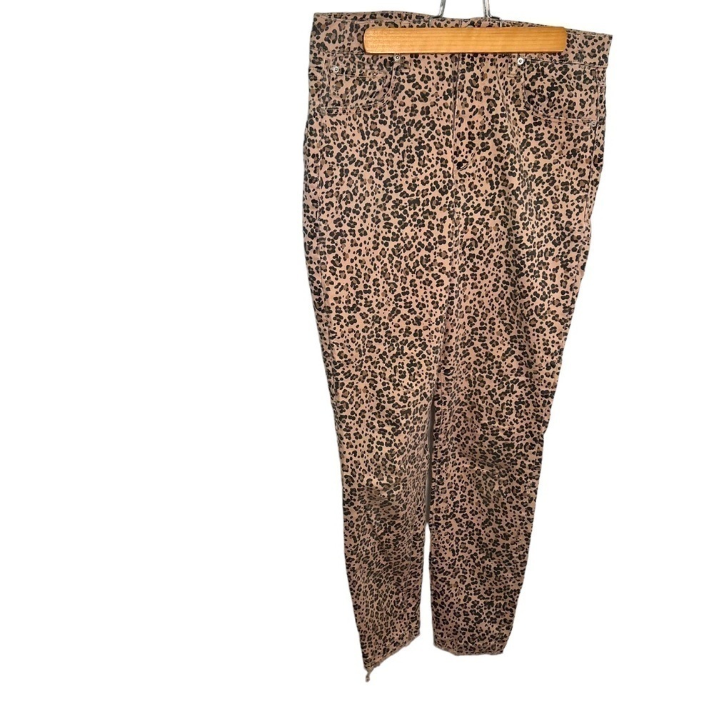 Garage Womens Juniors Size 9 High Rise Jeans Animal Print Raw Hem Stretch Cotton